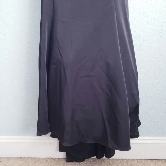 Ellie Wilde Mon Cheri Black Embroidered Bellsleeve Cold Shoulder Gown Prom Dress - Picture 3 of 13